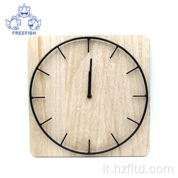 Piastra metallica per orologio da parete in legno